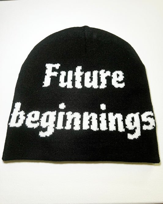 Black future beginnings beanie