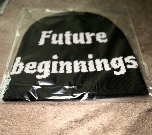 Black future beginnings beanie