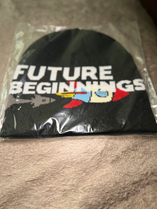Black future beginnings beanie ￼